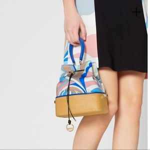 Emilio Pucci Blue Acapulco Print Bonita Bucket Bag